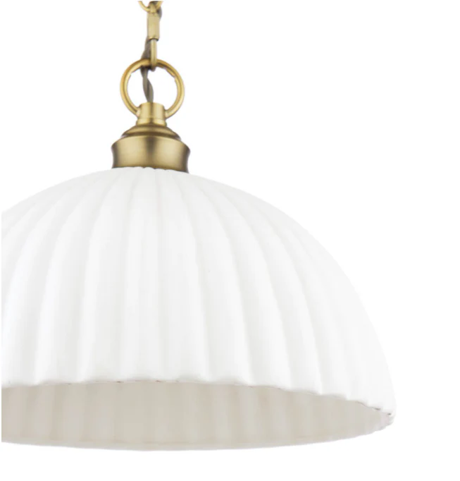 Durford Pendant Matt Antique Brass and White Ceramic - Image 5