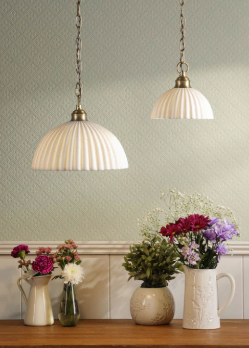 Durford Pendant Matt Antique Brass and White Ceramic - Image 8