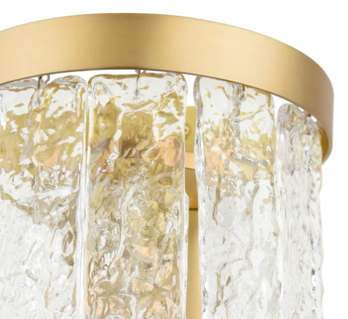 Durnsford Wall Light Matt Antique Brass and Textured Glass - Image 2