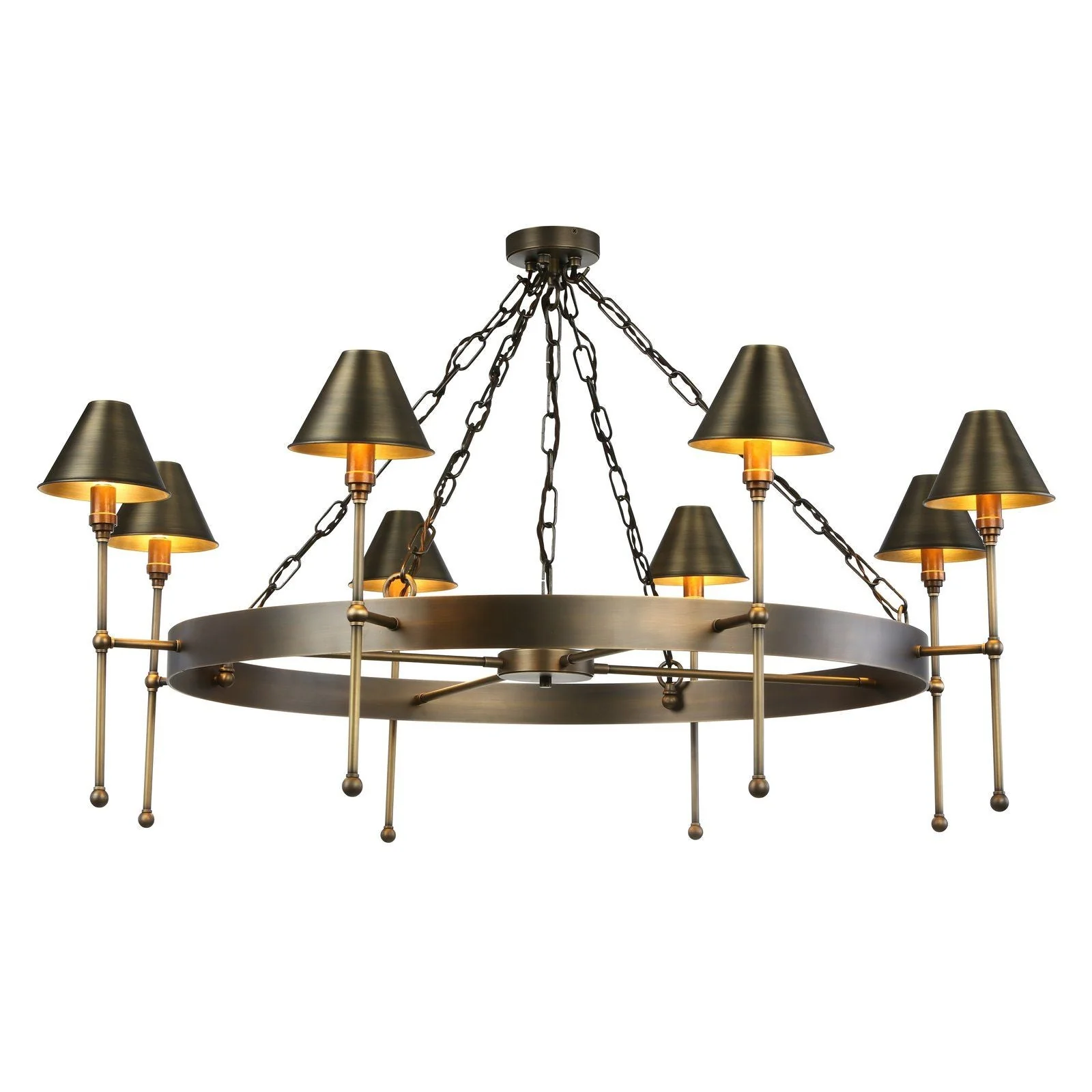 Durrell 8 Light Armed Pendant Antique Brass Fitting Only - Image 4