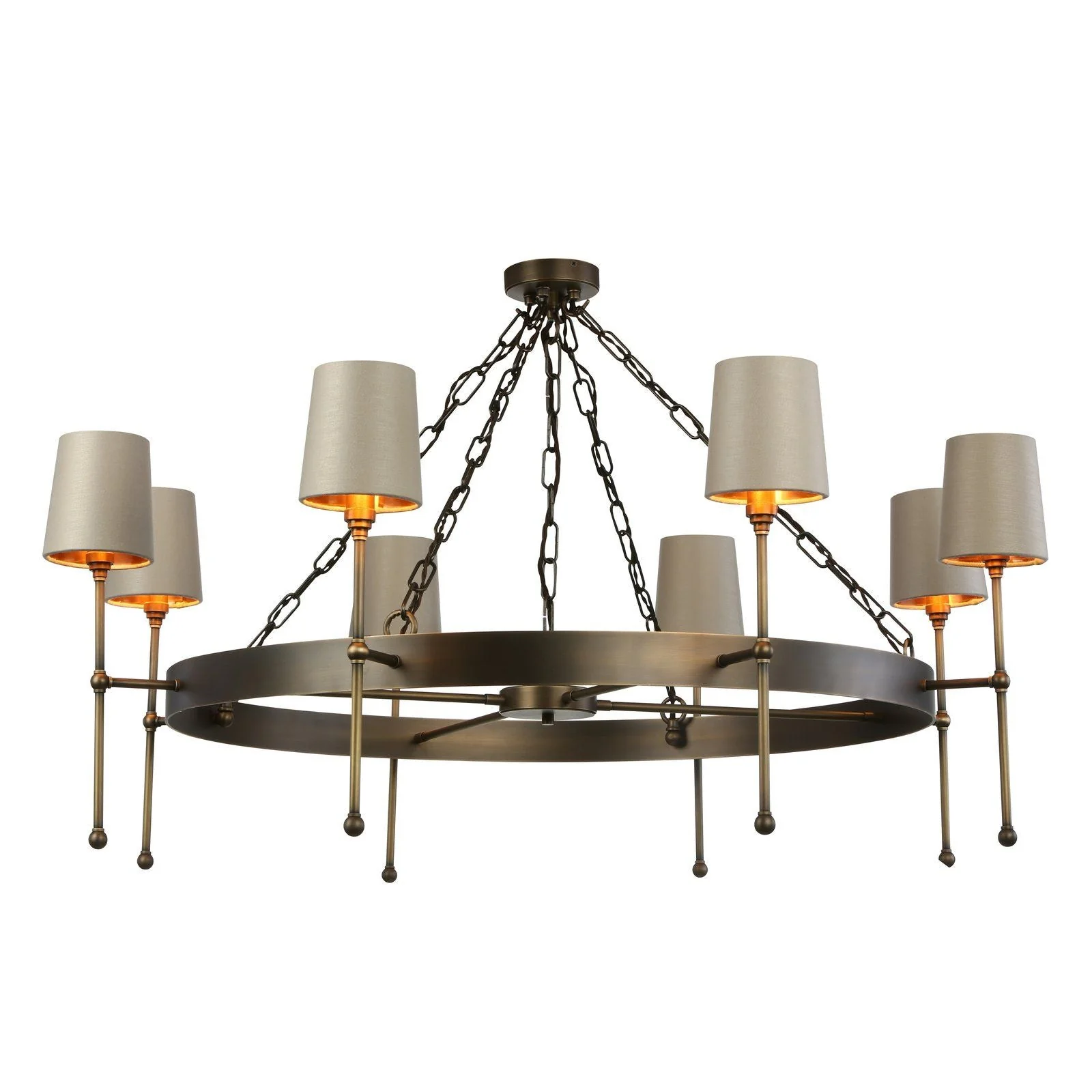Durrell 8 Light Armed Pendant Antique Brass Fitting Only - Image 5