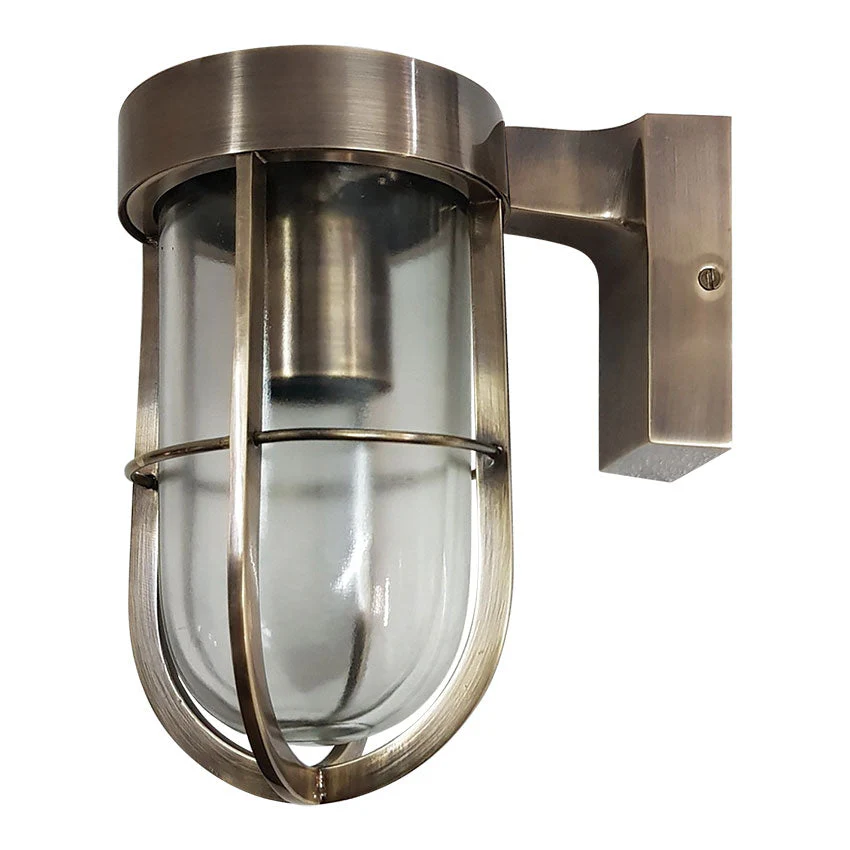 Dursey Outdoor Wall Light - Satin Nickel / Antique Brass - Image 2
