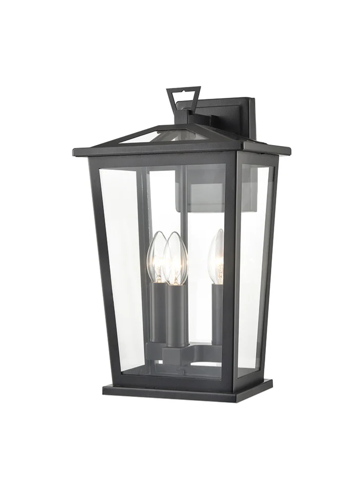 Catherby 1/2/3Lt Outdoor Wall Light - Matt Black - Image 3
