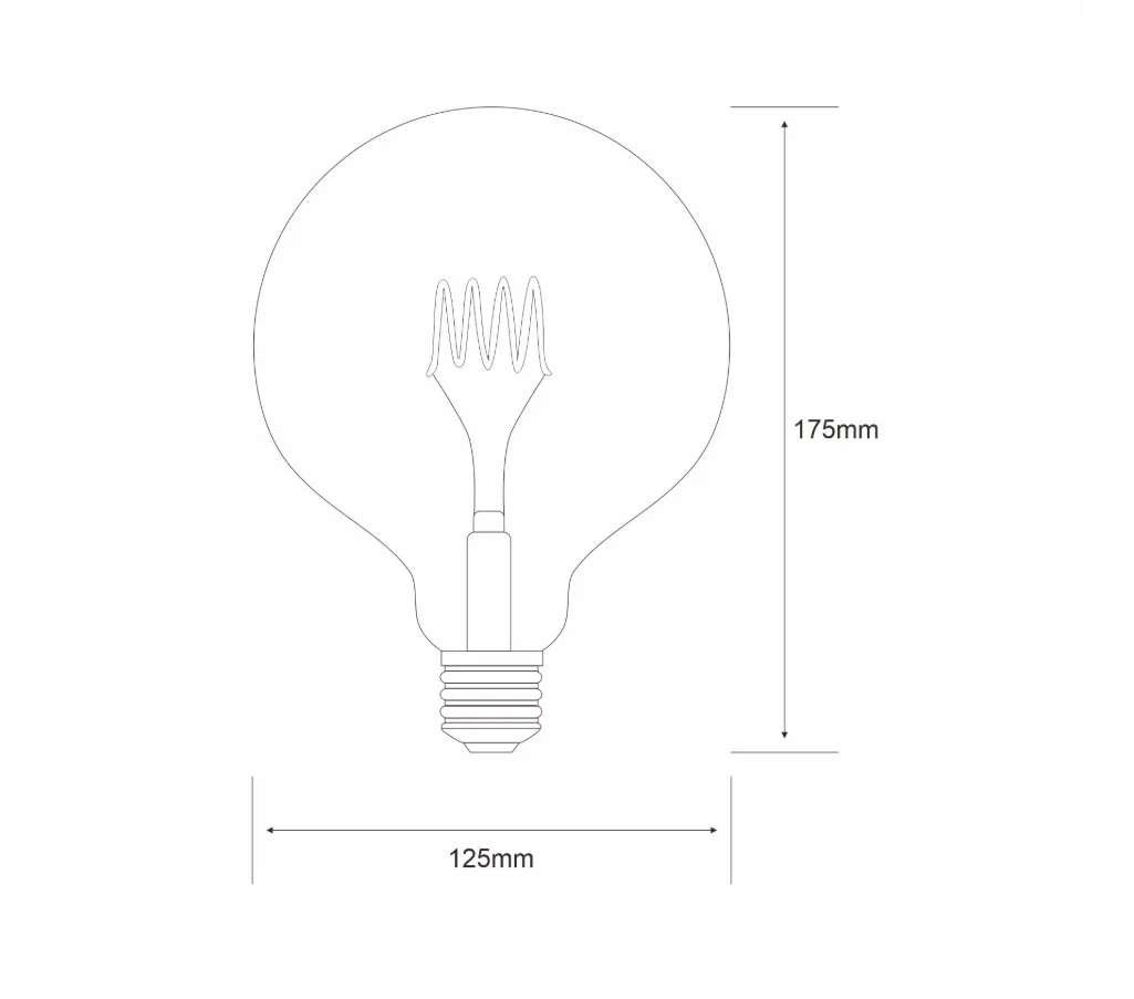 E27 125mm Vintage LED Globe Bulbs- Various Finishes - Image 5