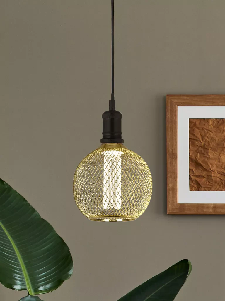 E27 Globe Mesh Lamp- Gold/ Black Finishes - Image 10