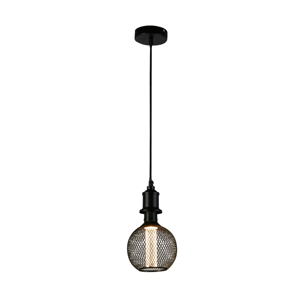 E27 Globe Mesh Lamp- Gold/ Black Finishes - Image 2