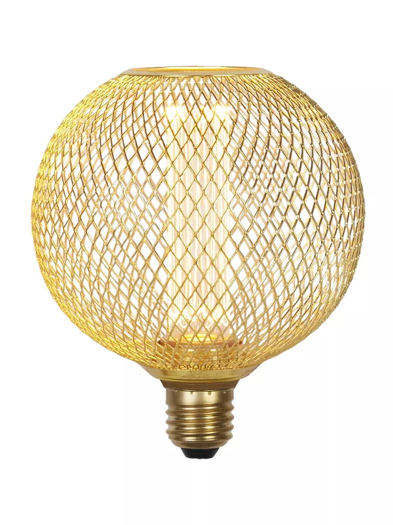 E27 Globe Mesh Lamp- Gold/ Black Finishes - Image 6