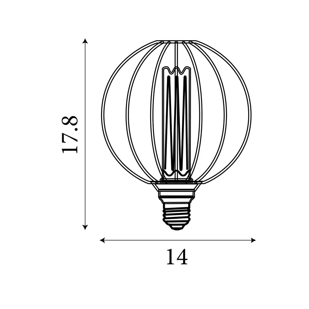 E27 Globe Wire Lamp- Gold/ Black Finishes - Image 10