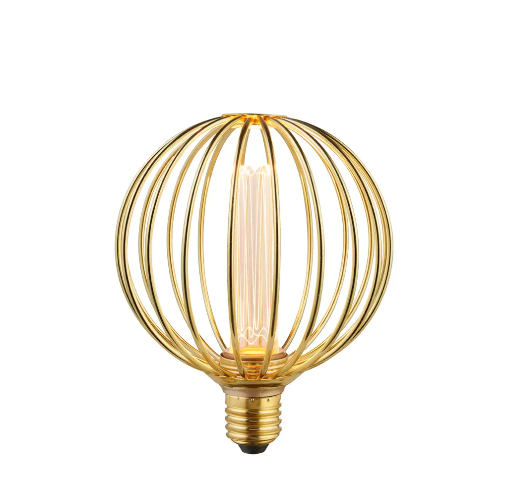 E27 Globe Wire Lamp- Gold/ Black Finishes - Image 3
