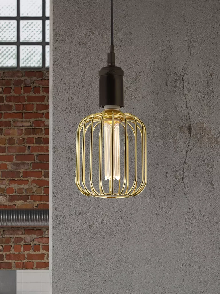 E27 LED Drum Lamp- Black/ Gold Finishes - Image 17