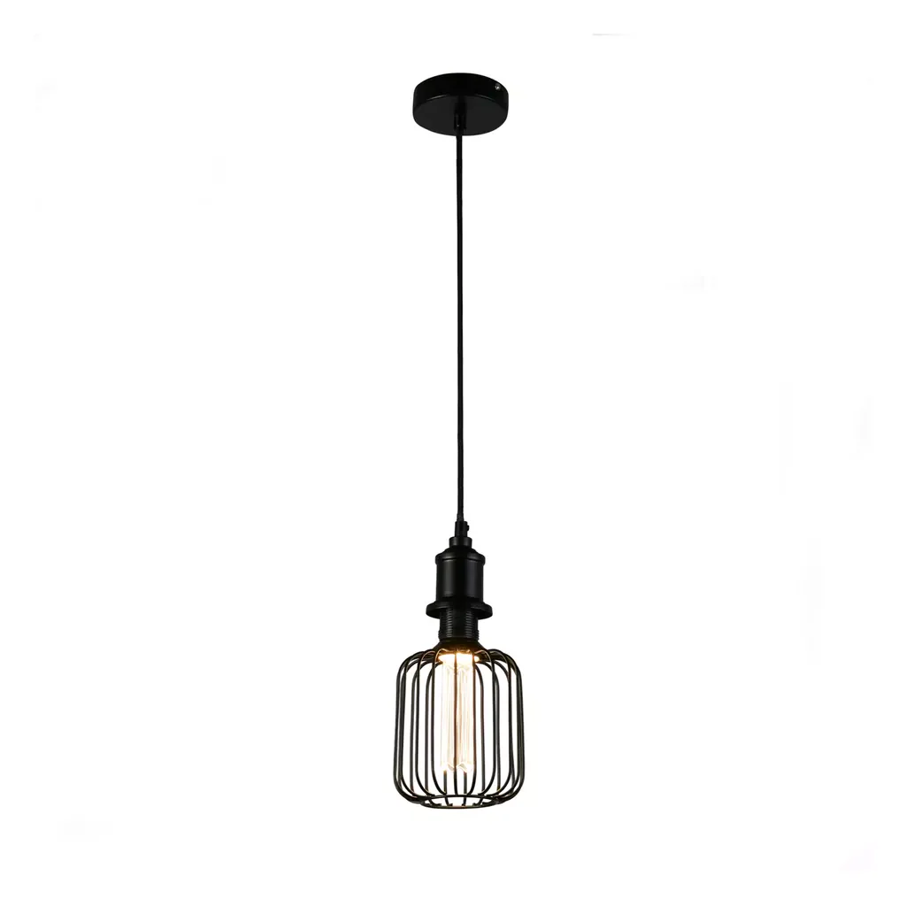 E27 LED Drum Lamp- Black/ Gold Finishes - Image 9