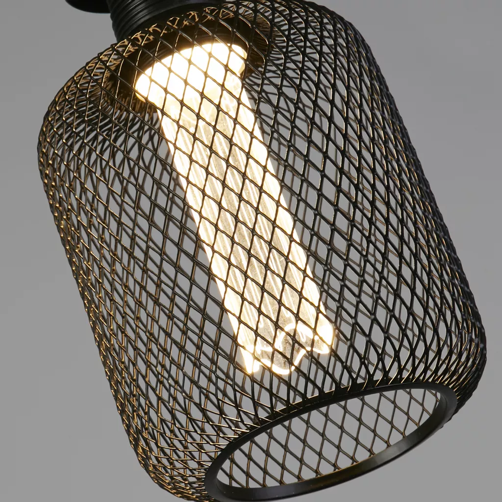 E27 LED Drum Mesh Lamp- Black/ Gold Finishes - Image 13