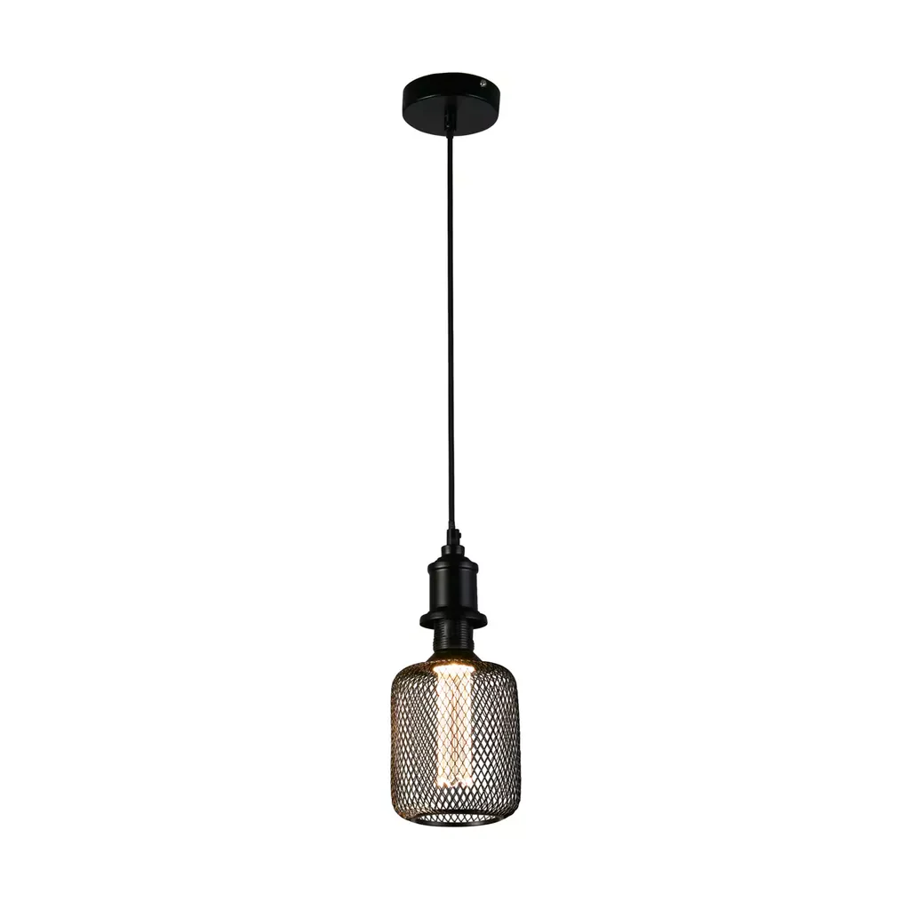 E27 LED Drum Mesh Lamp- Black/ Gold Finishes - Image 14