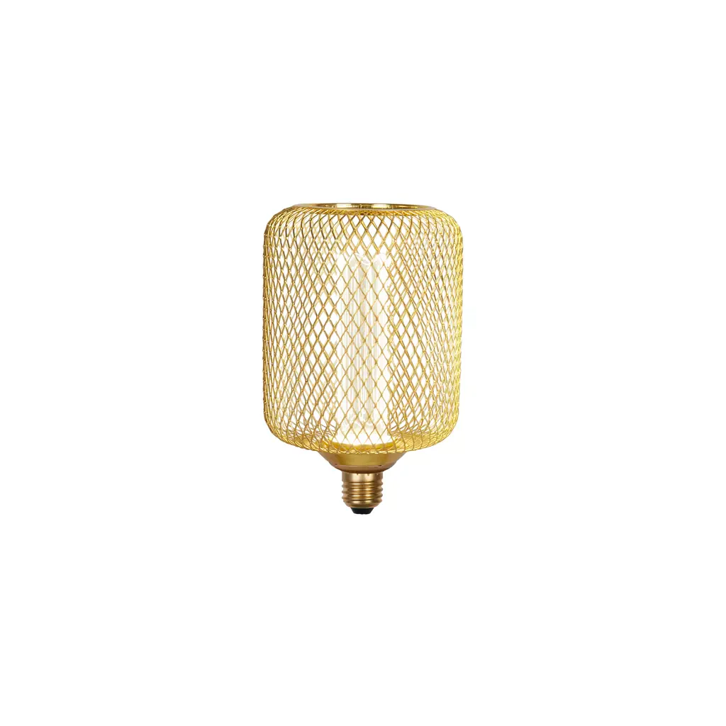 E27 LED Drum Mesh Lamp- Black/ Gold Finishes - Image 4