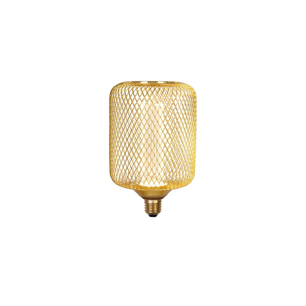 E27 LED Drum Mesh Lamp- Black/ Gold Finishes - Image 5