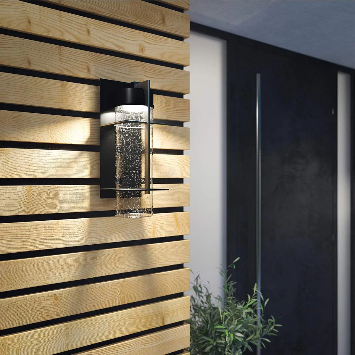 Eames Medium/Large LED Wall Lantern - Earth Black Integrated LED IP44 - Image 10
