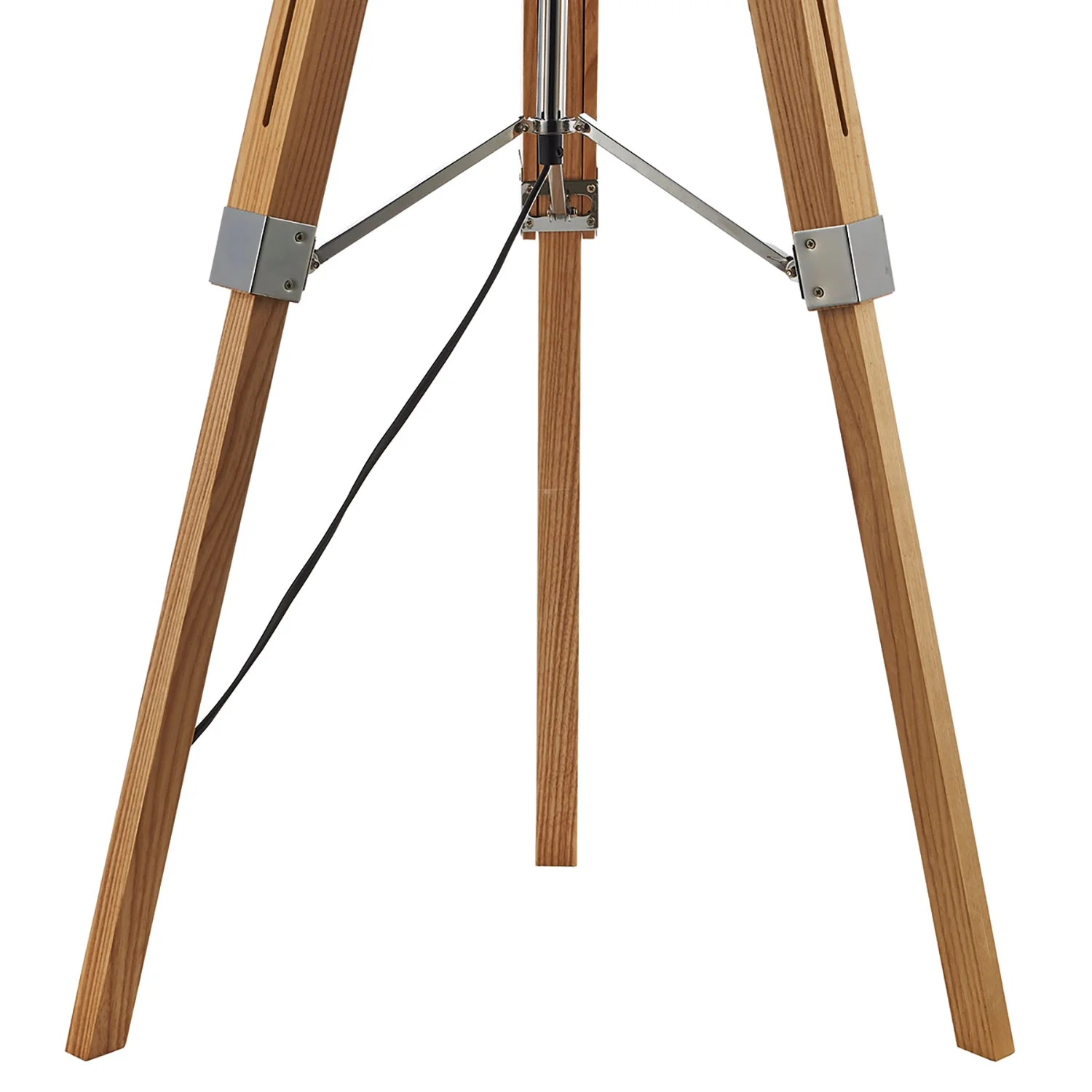 Easel Tripod Floor Lamp, Light Wood, Polished Chrome - Base Only - Image 3