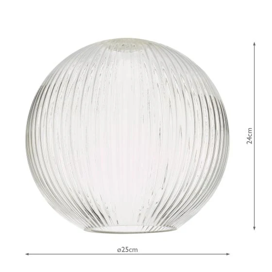 Easy Fit E27/B22 Glass Shade - Ribbed - Image 2