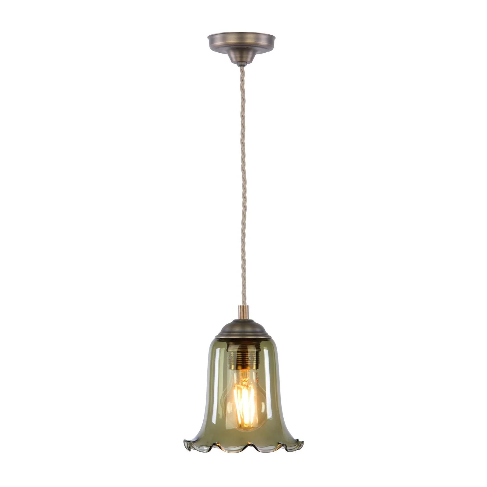 Ebba Pendant Light- Antique Brass & Various Glass Finishes - Image 2