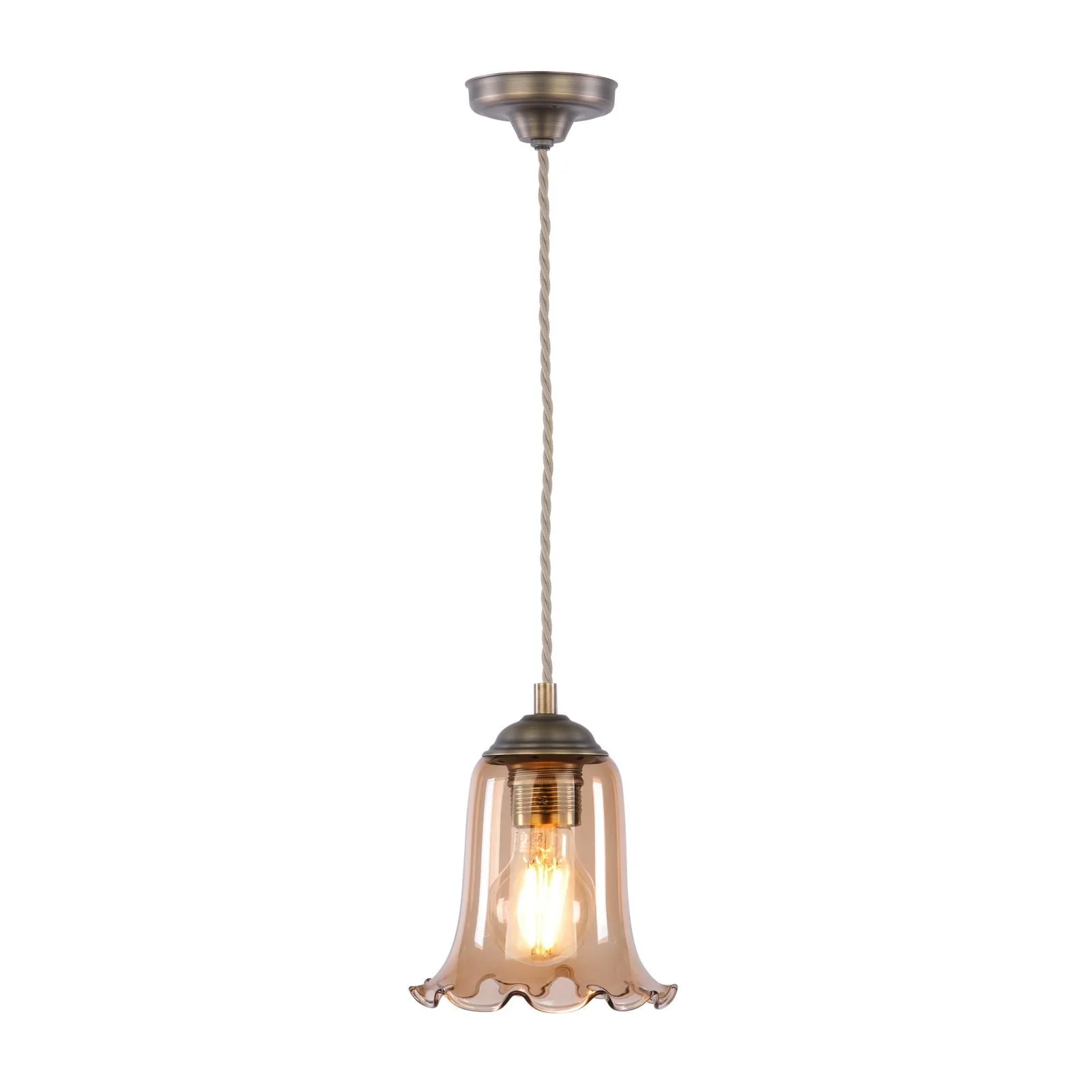 Ebba Pendant Light- Antique Brass & Various Glass Finishes - Image 3