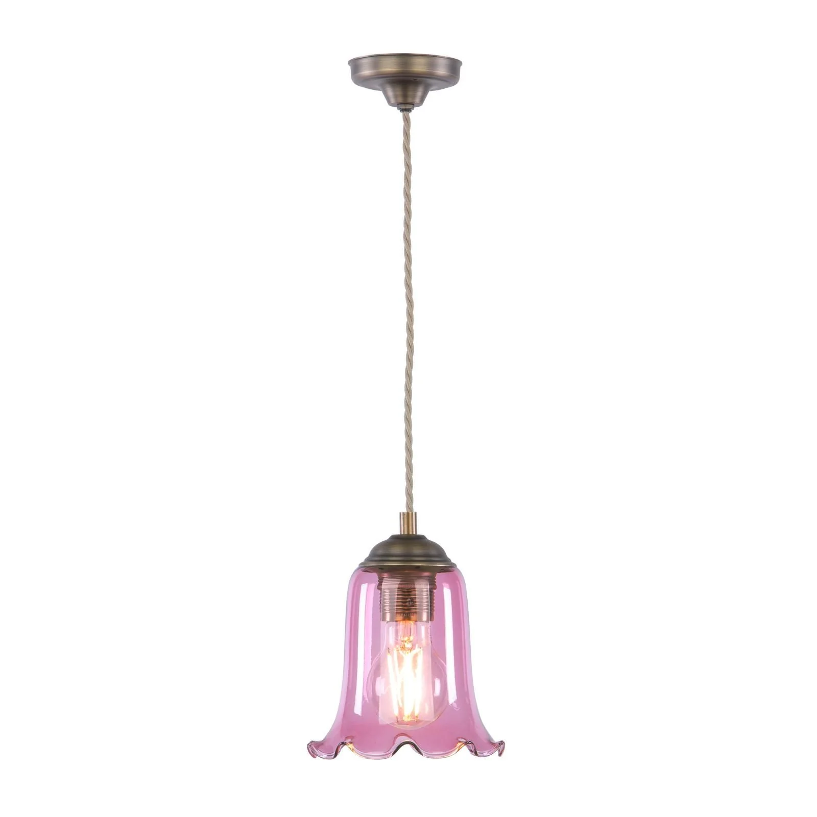 Ebba Pendant Light- Antique Brass & Various Glass Finishes - Image 4
