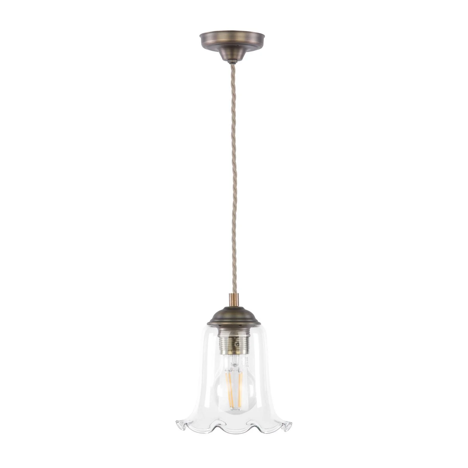 Ebba Pendant Light- Antique Brass & Various Glass Finishes - Image 5
