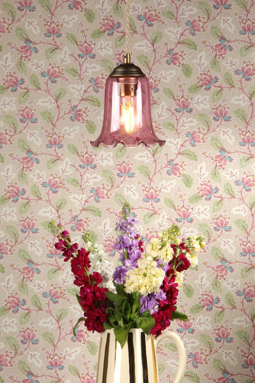 Ebba Pendant Light- Antique Brass & Various Glass Finishes - Image 6