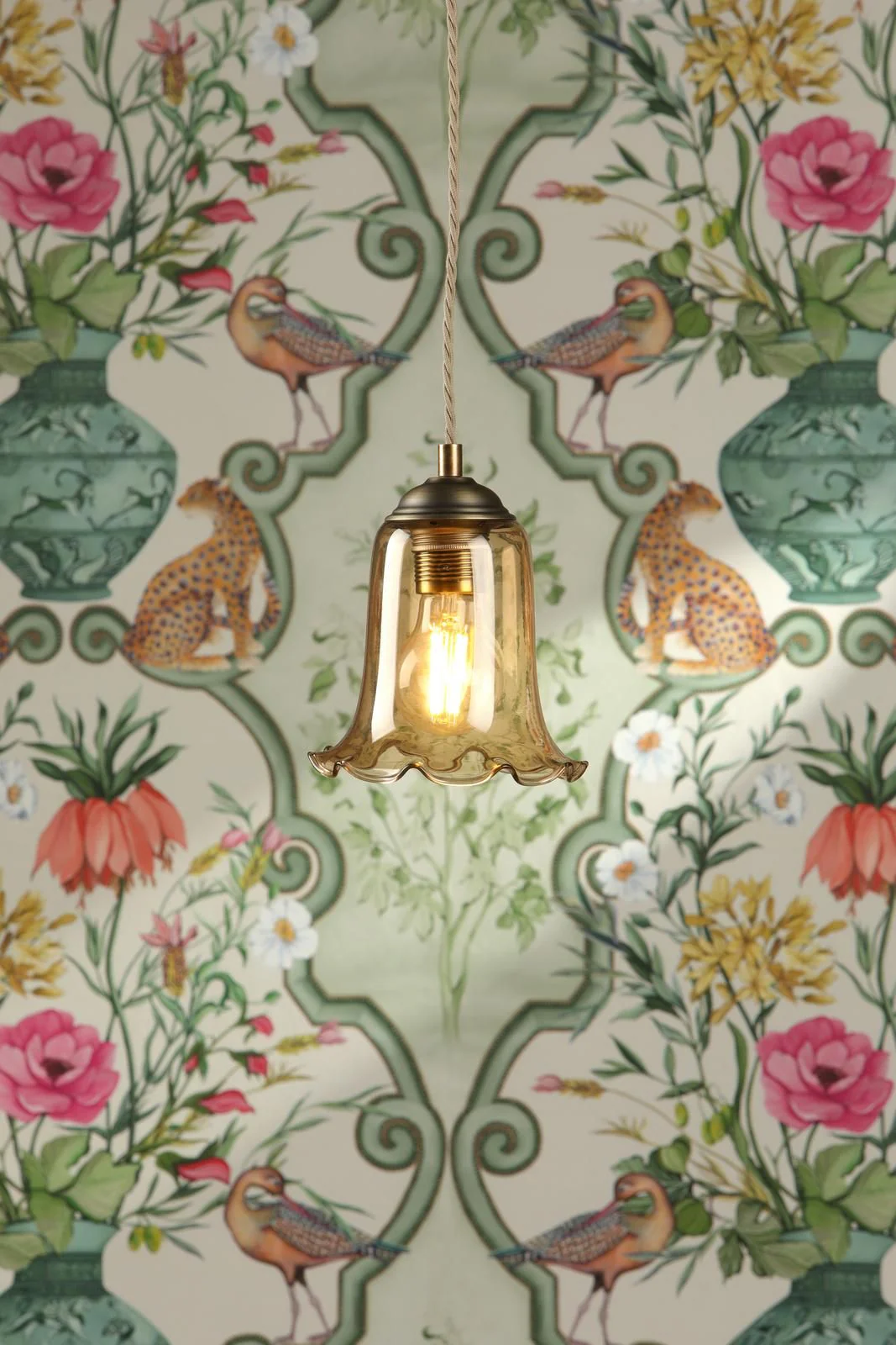 Ebba Pendant Light- Antique Brass & Various Glass Finishes - Image 9