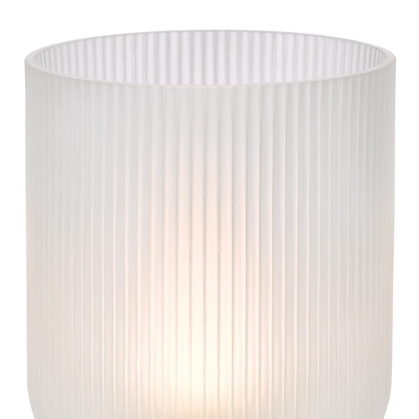 Echo Rechargeable Table Lamp Polished Chrome and Ribbed Glass Integrated LED - Image 3