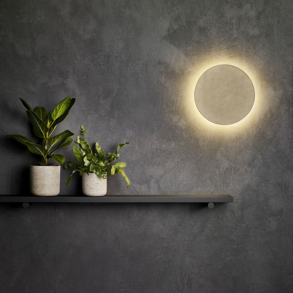 Eclipse RoundMatt Concrete/Plaster- Finish Wall Light - Image 3