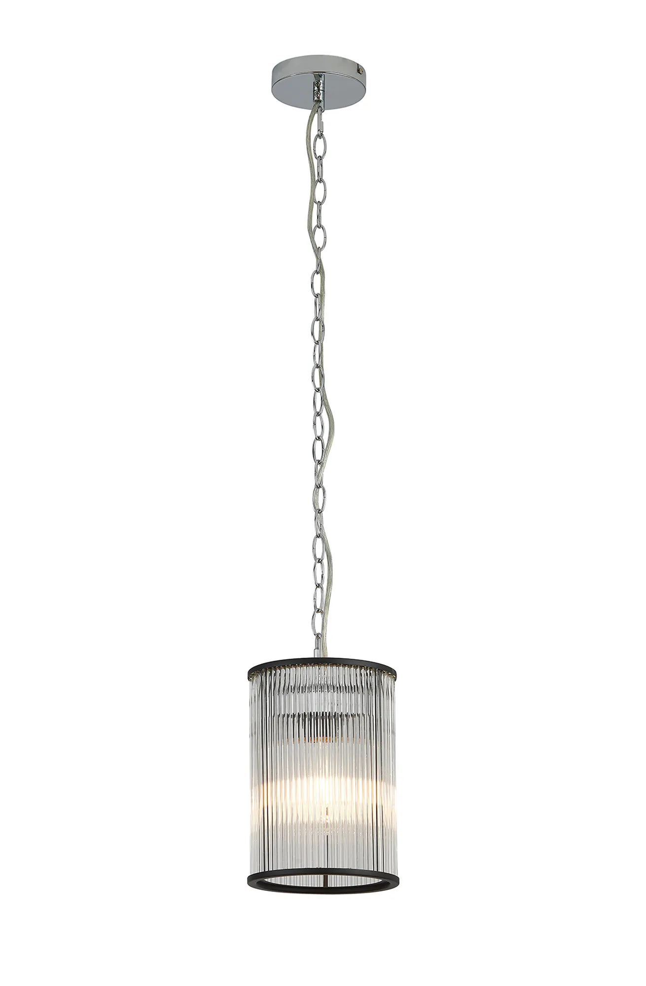 Eden Chain Single Pendant With Glass Rod Shade, 1 x E27- Various Finishes - Image 17