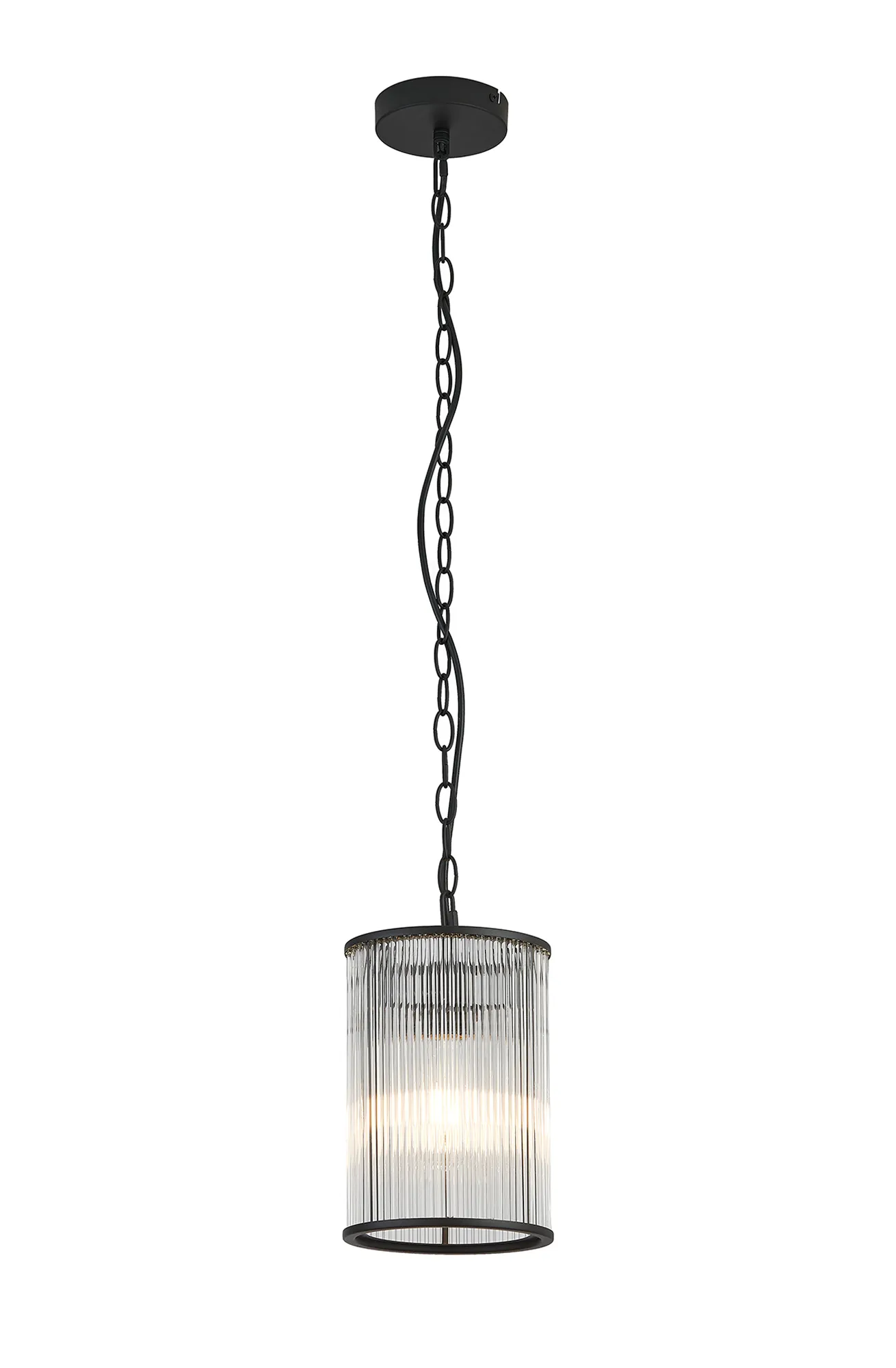 Eden Chain Single Pendant With Glass Rod Shade, 1 x E27- Various Finishes - Image 19