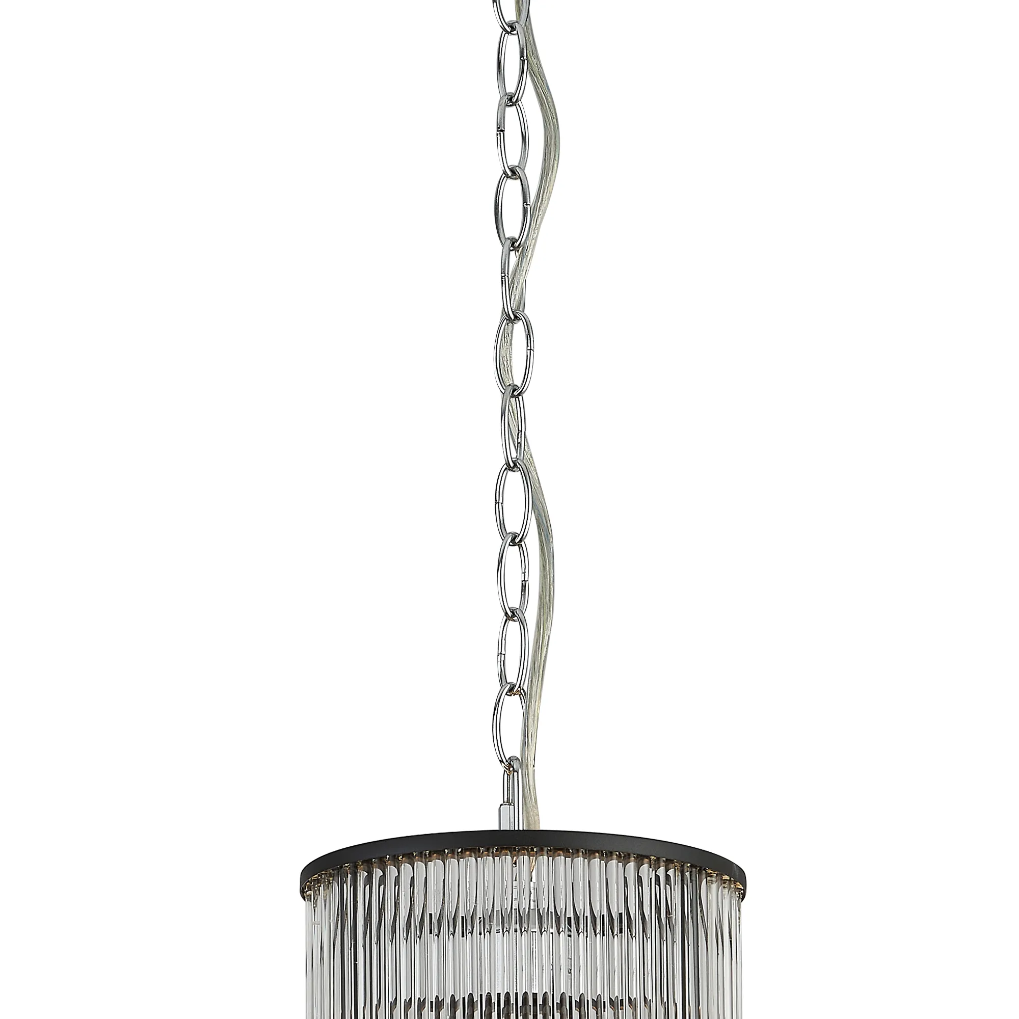 Eden Chain Single Pendant With Glass Rod Shade, 1 x E27- Various Finishes - Image 20