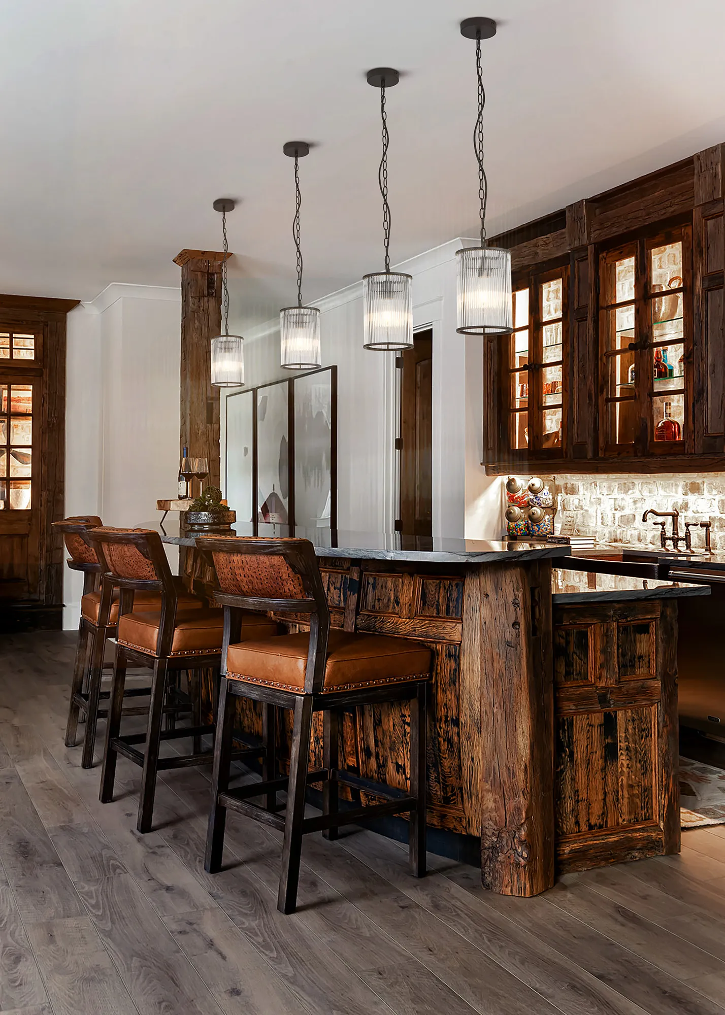 Eden Chain Single Pendant With Glass Rod Shade, 1 x E27- Various Finishes - Image 22