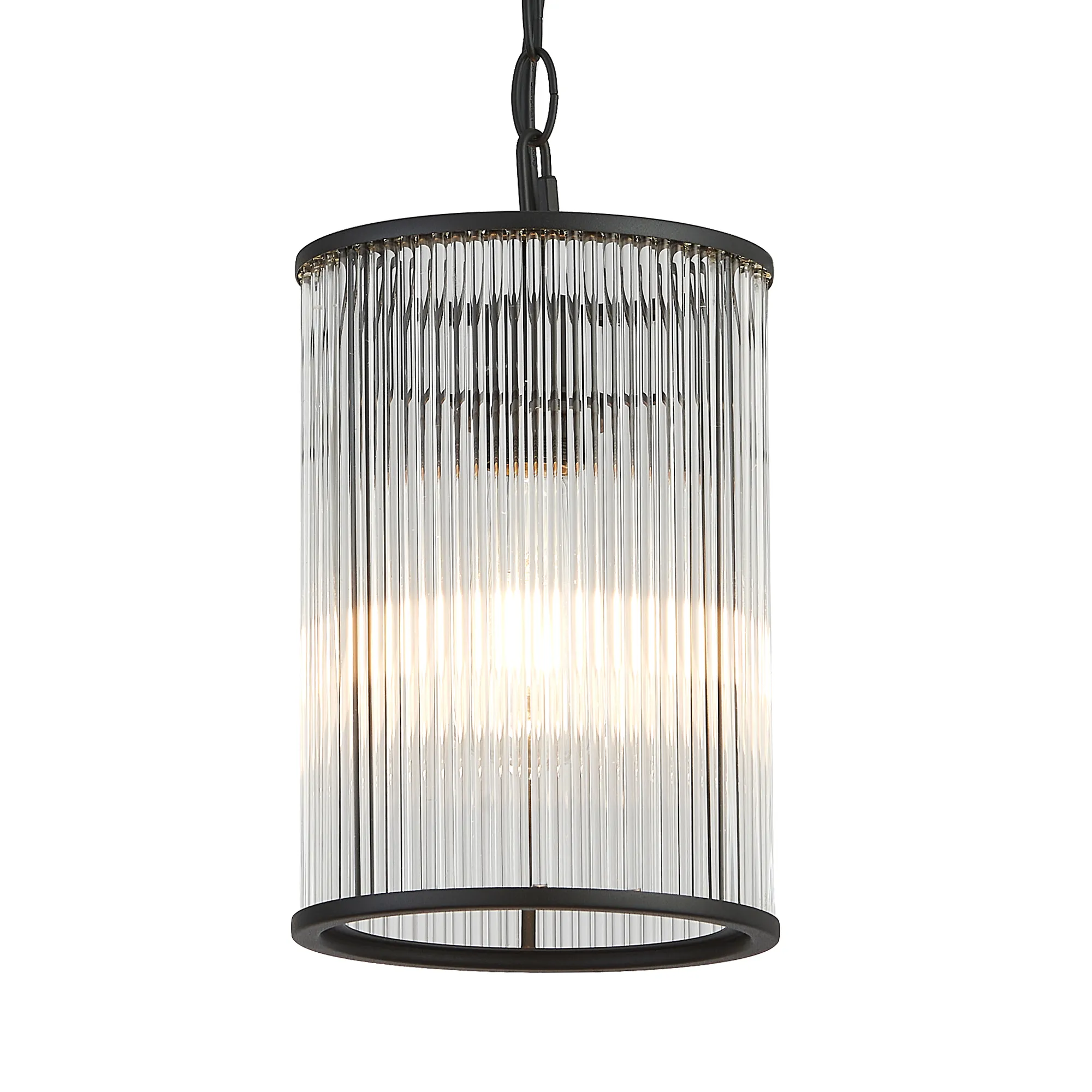 Eden Chain Single Pendant With Glass Rod Shade, 1 x E27- Various Finishes - Image 23