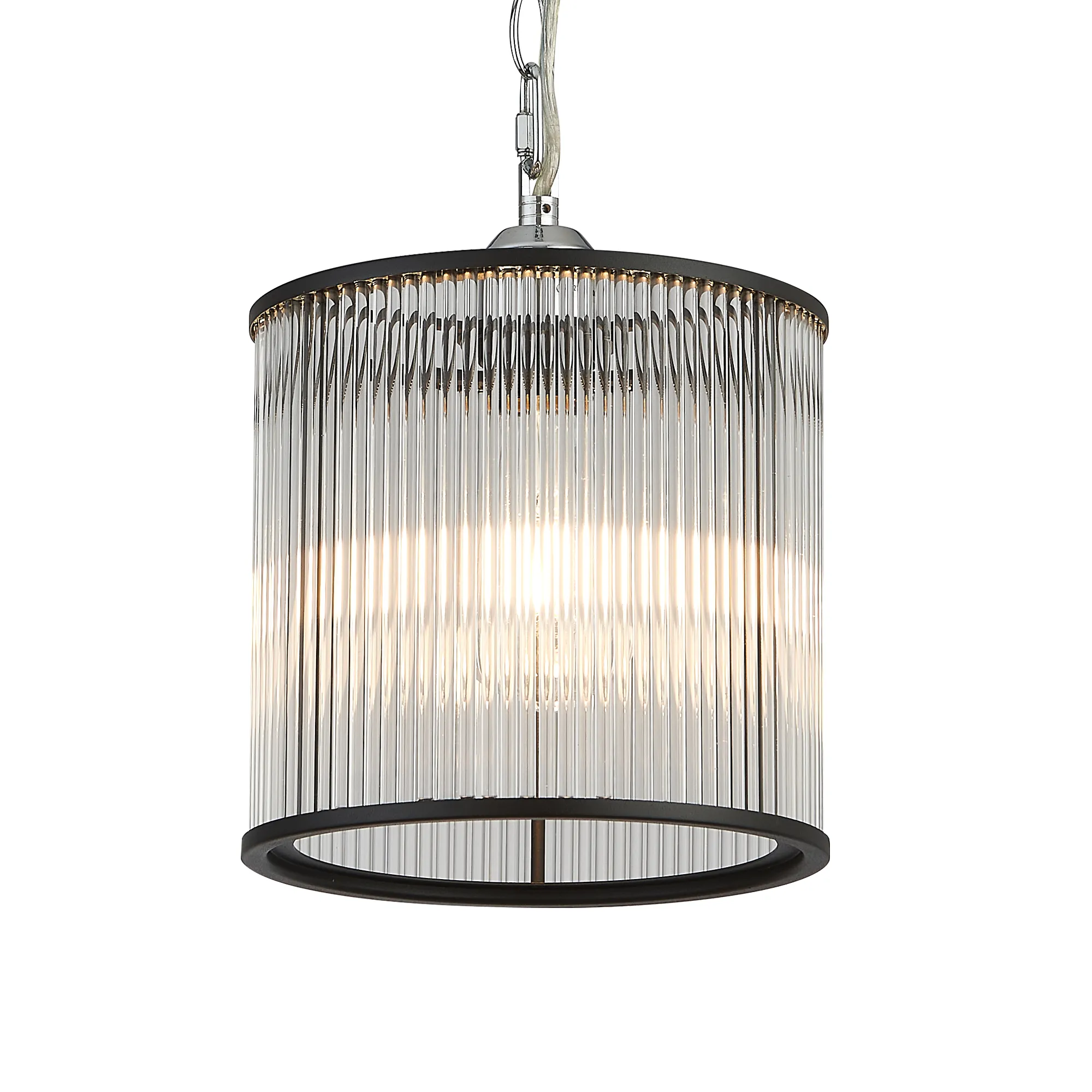 Eden Chain Single Pendant With Glass Rod Shade, 1 x E27- Various Finishes - Image 33