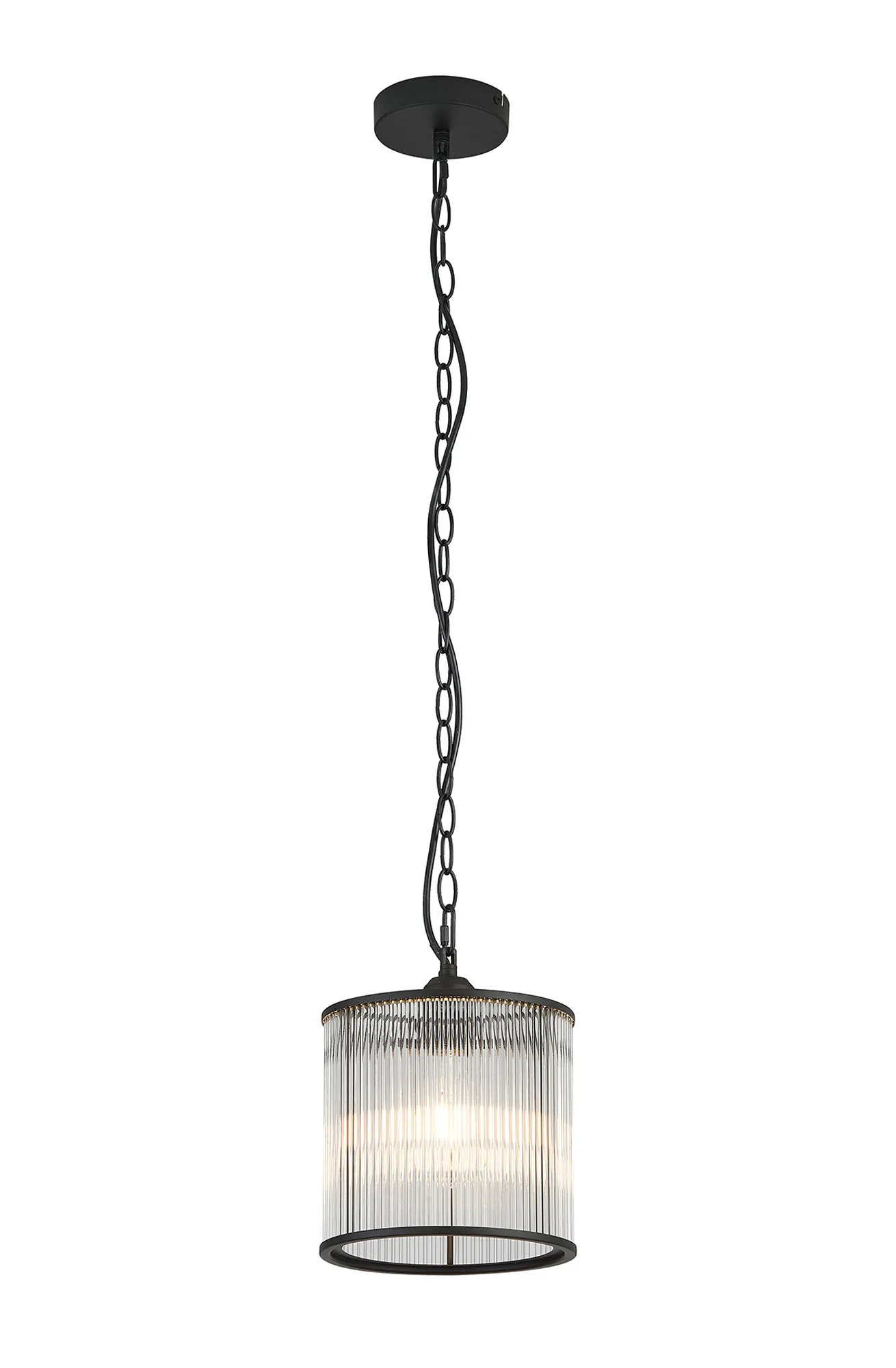 Eden Chain Single Pendant With Glass Rod Shade, 1 x E27- Various Finishes - Image 36