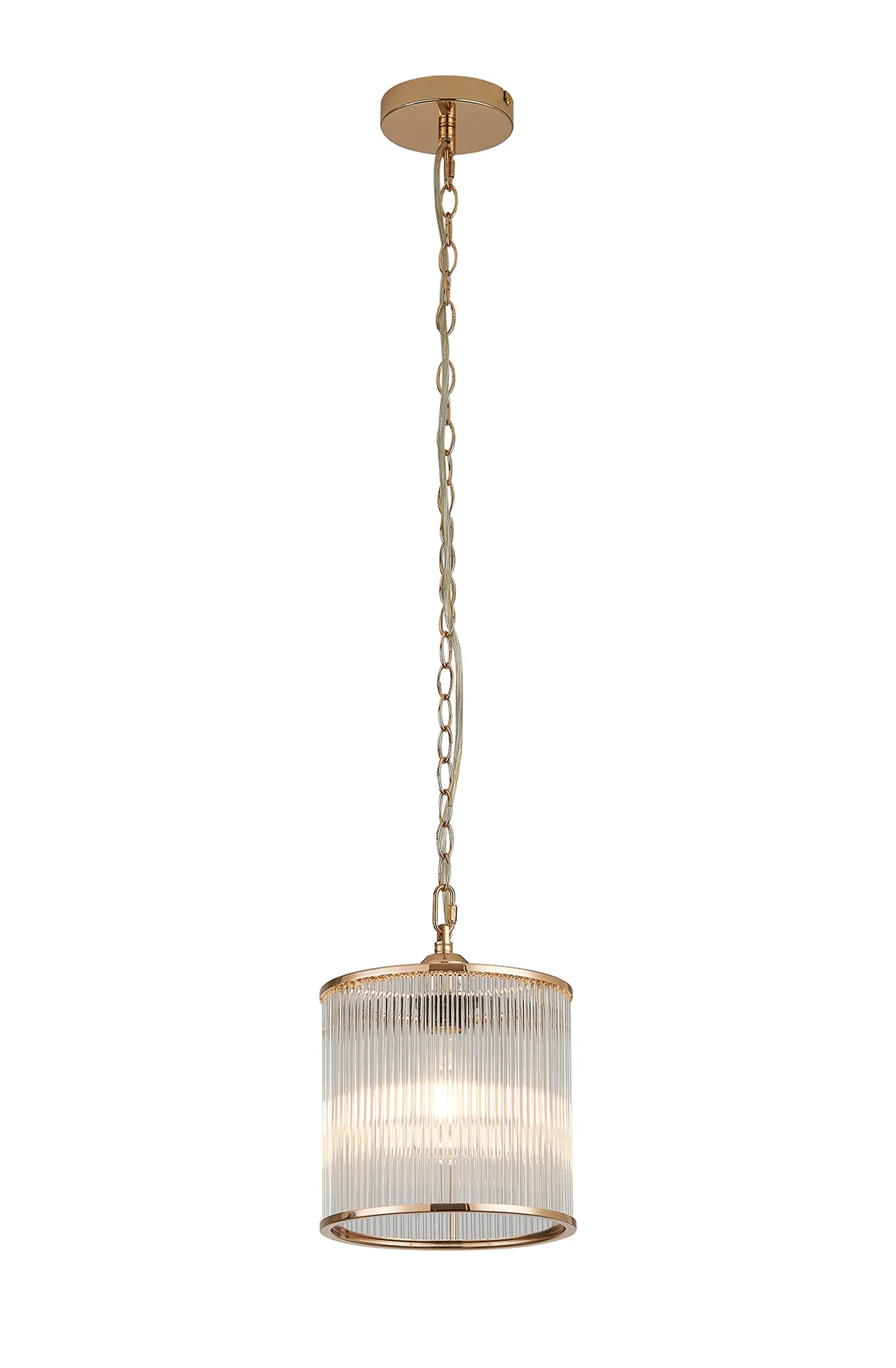 Eden Chain Single Pendant With Glass Rod Shade, 1 x E27- Various Finishes - Image 37