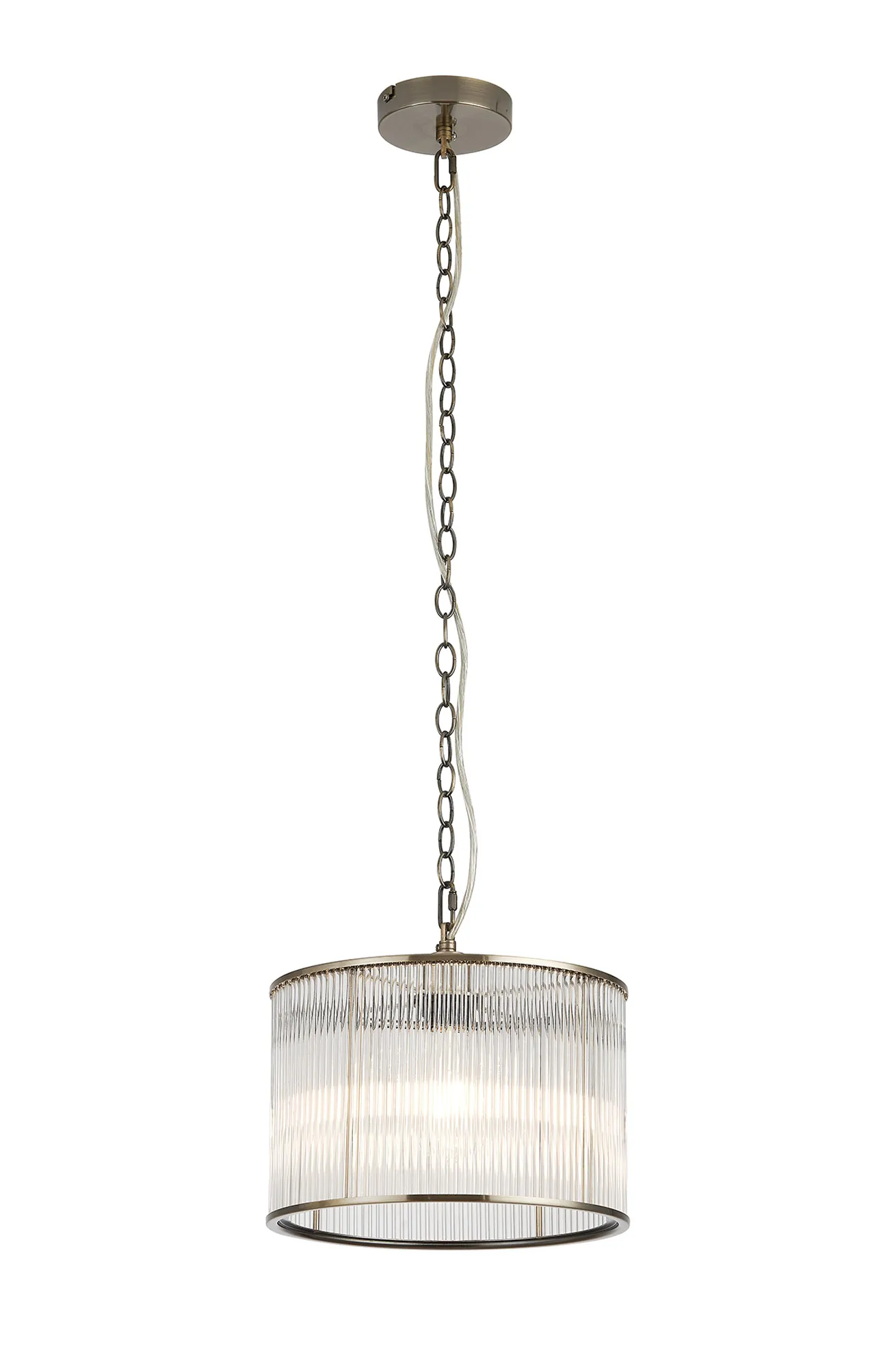 Eden Chain Single Pendant With Glass Rod Shade, 1 x E27- Various Finishes - Image 41