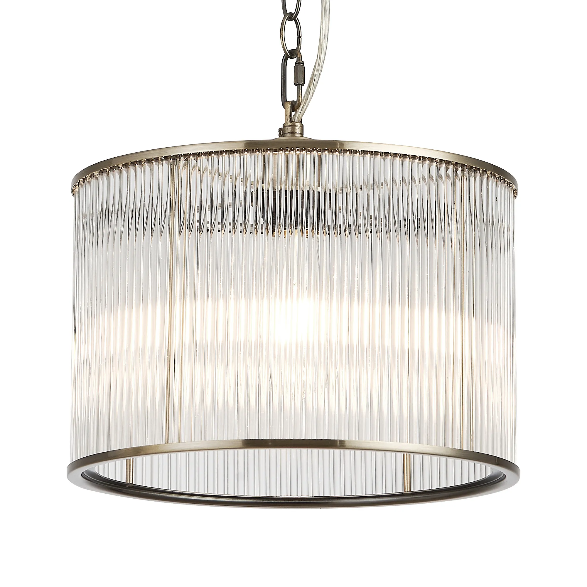 Eden Chain Single Pendant With Glass Rod Shade, 1 x E27- Various Finishes - Image 42