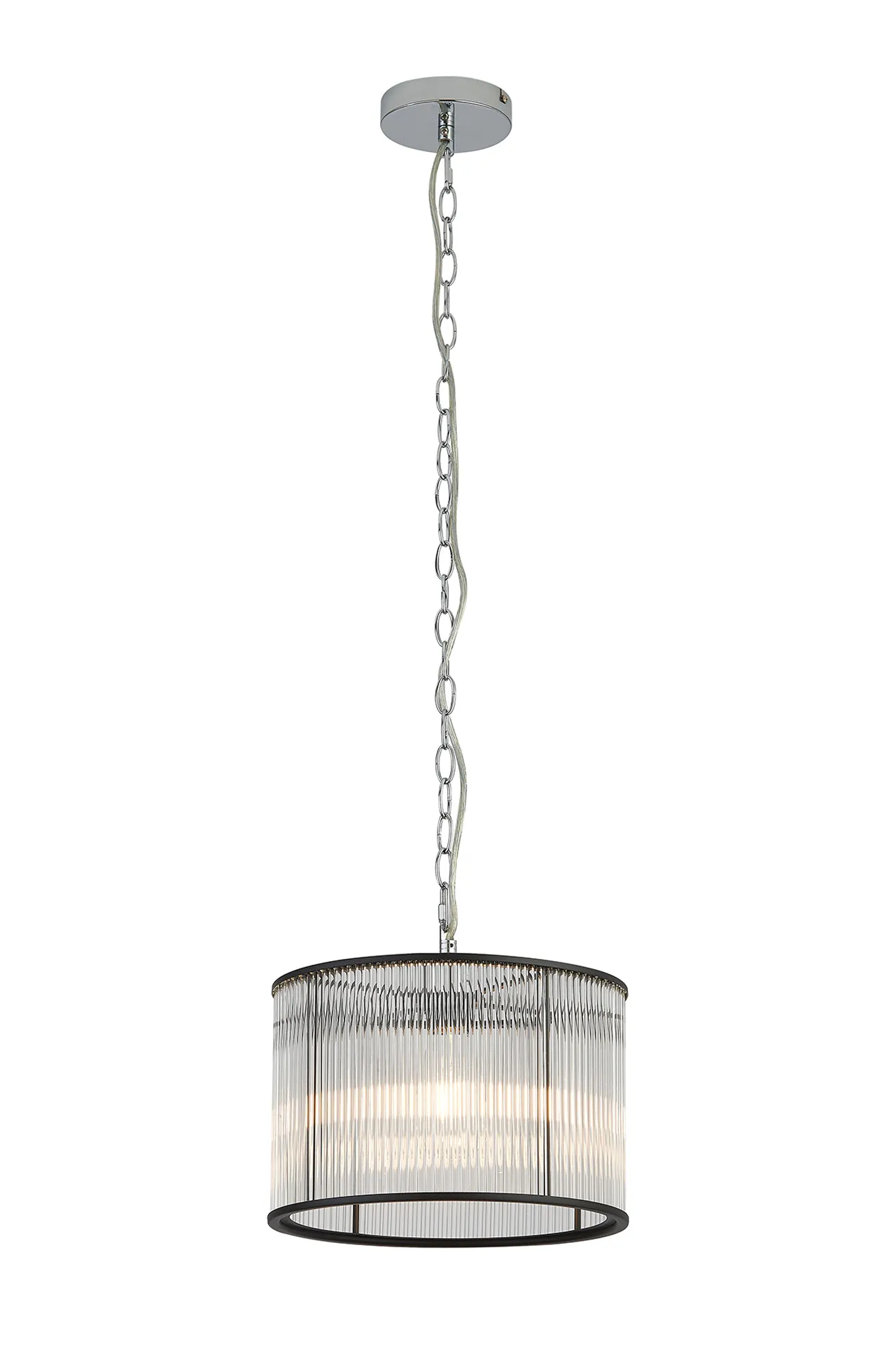 Eden Chain Single Pendant With Glass Rod Shade, 1 x E27- Various Finishes - Image 43