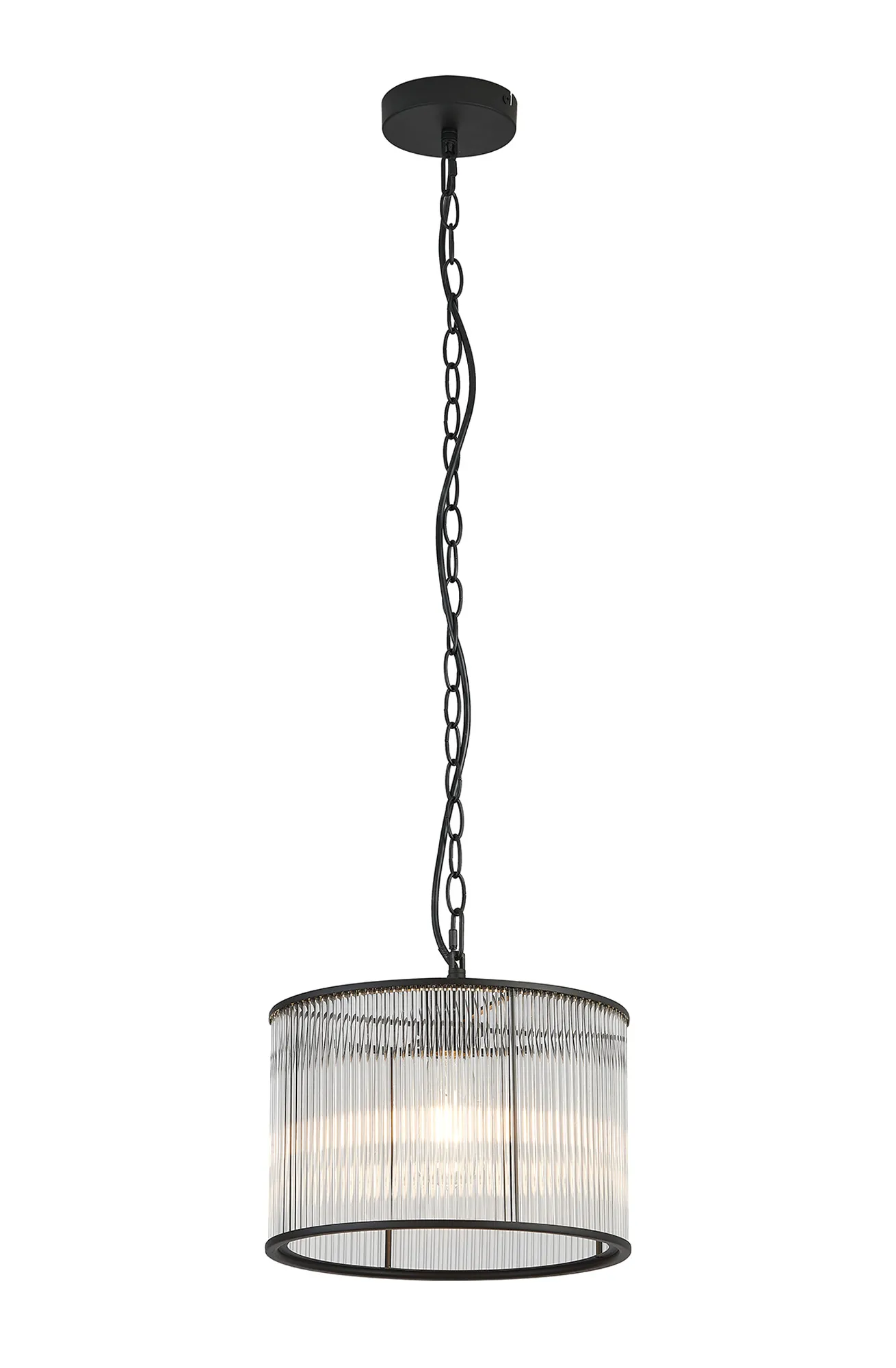 Eden Chain Single Pendant With Glass Rod Shade, 1 x E27- Various Finishes - Image 45
