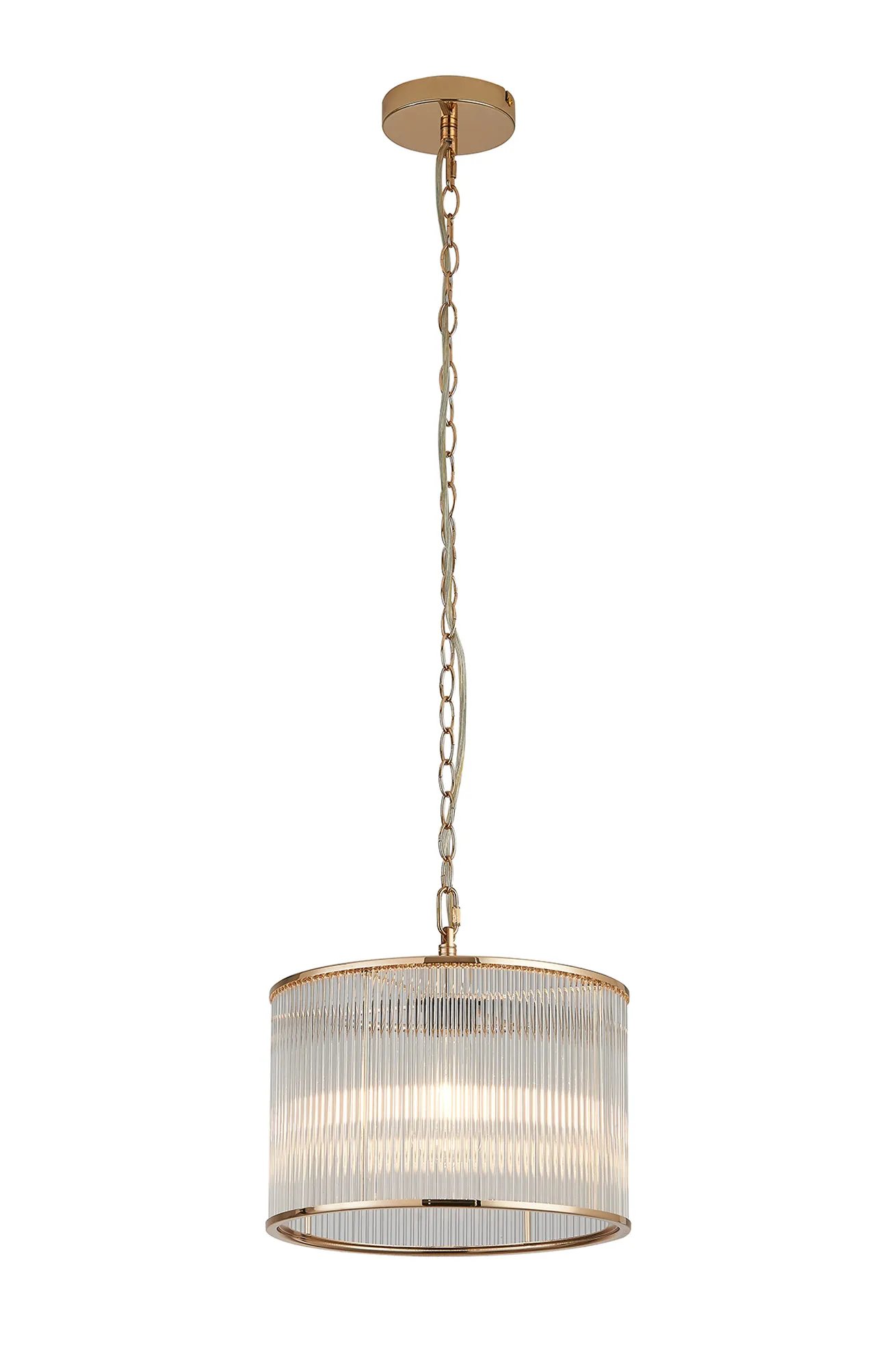 Eden Chain Single Pendant With Glass Rod Shade, 1 x E27- Various Finishes - Image 49
