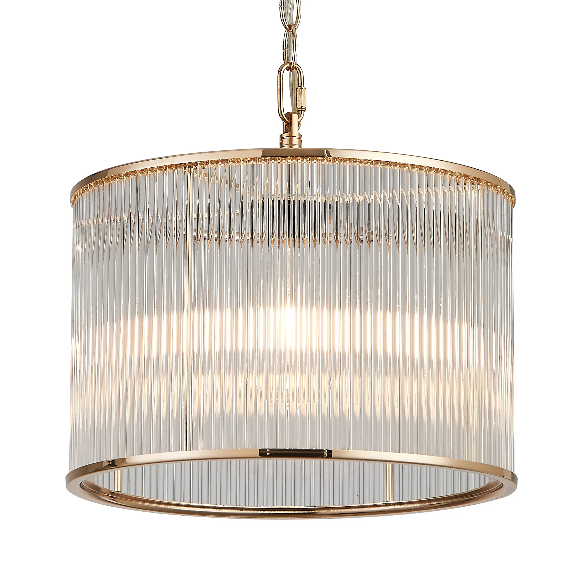 Eden Chain Single Pendant With Glass Rod Shade, 1 x E27- Various Finishes - Image 50
