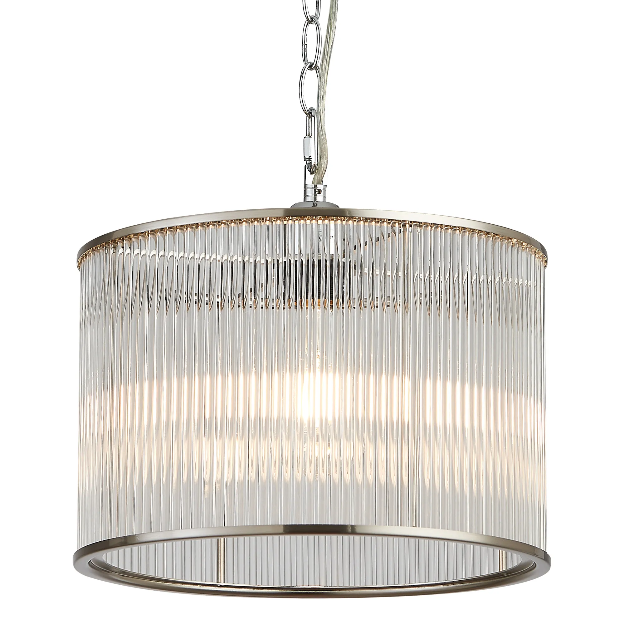 Eden Chain Single Pendant With Glass Rod Shade, 1 x E27- Various Finishes - Image 51
