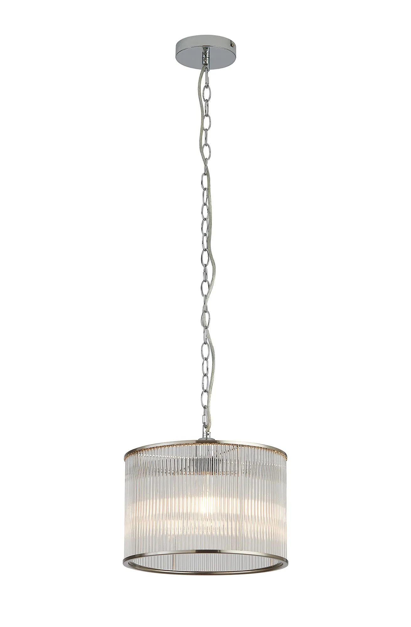 Eden Chain Single Pendant With Glass Rod Shade, 1 x E27- Various Finishes - Image 52