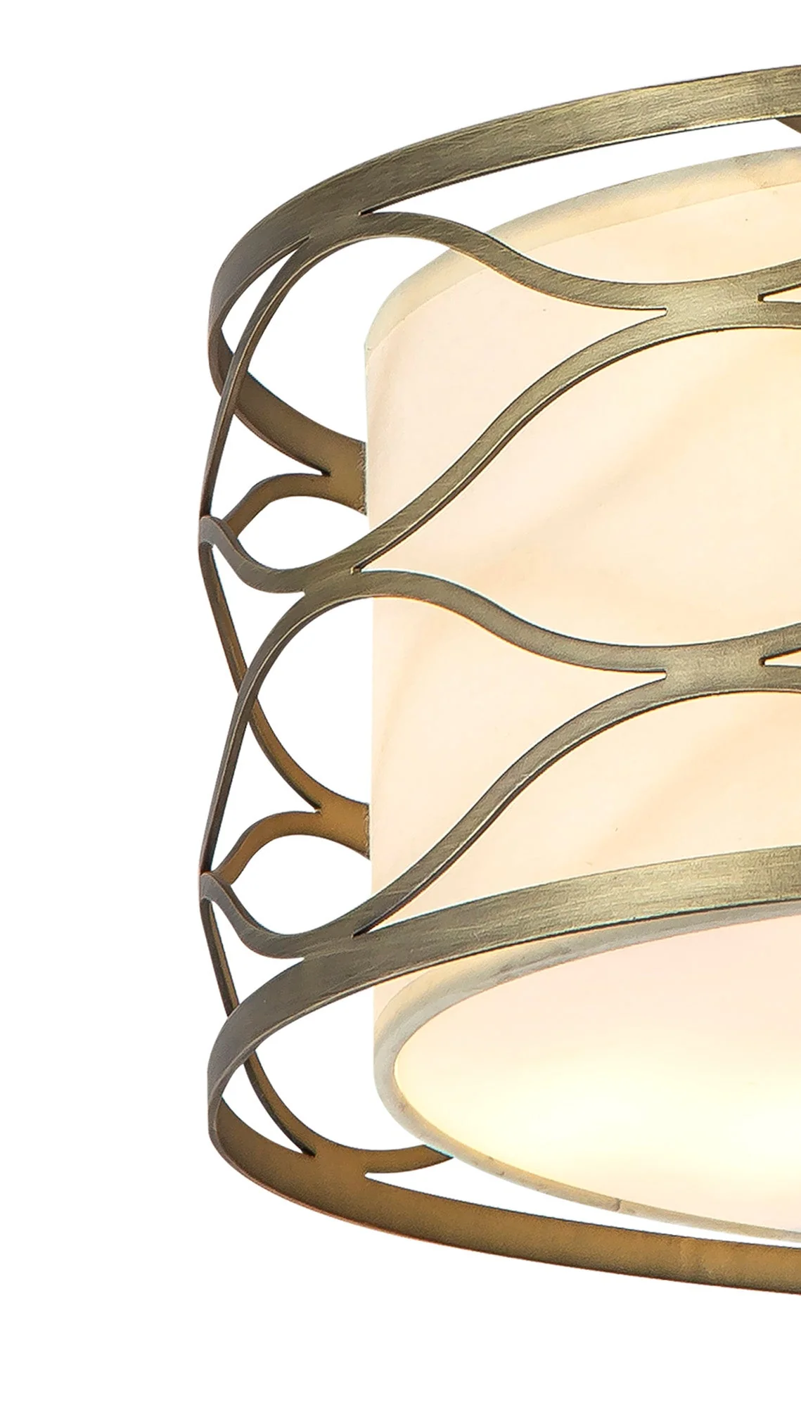 Edgerton Centre Ceiling Light 3/5Lt - Aged Gold & Cream Fabric Shade - Image 14