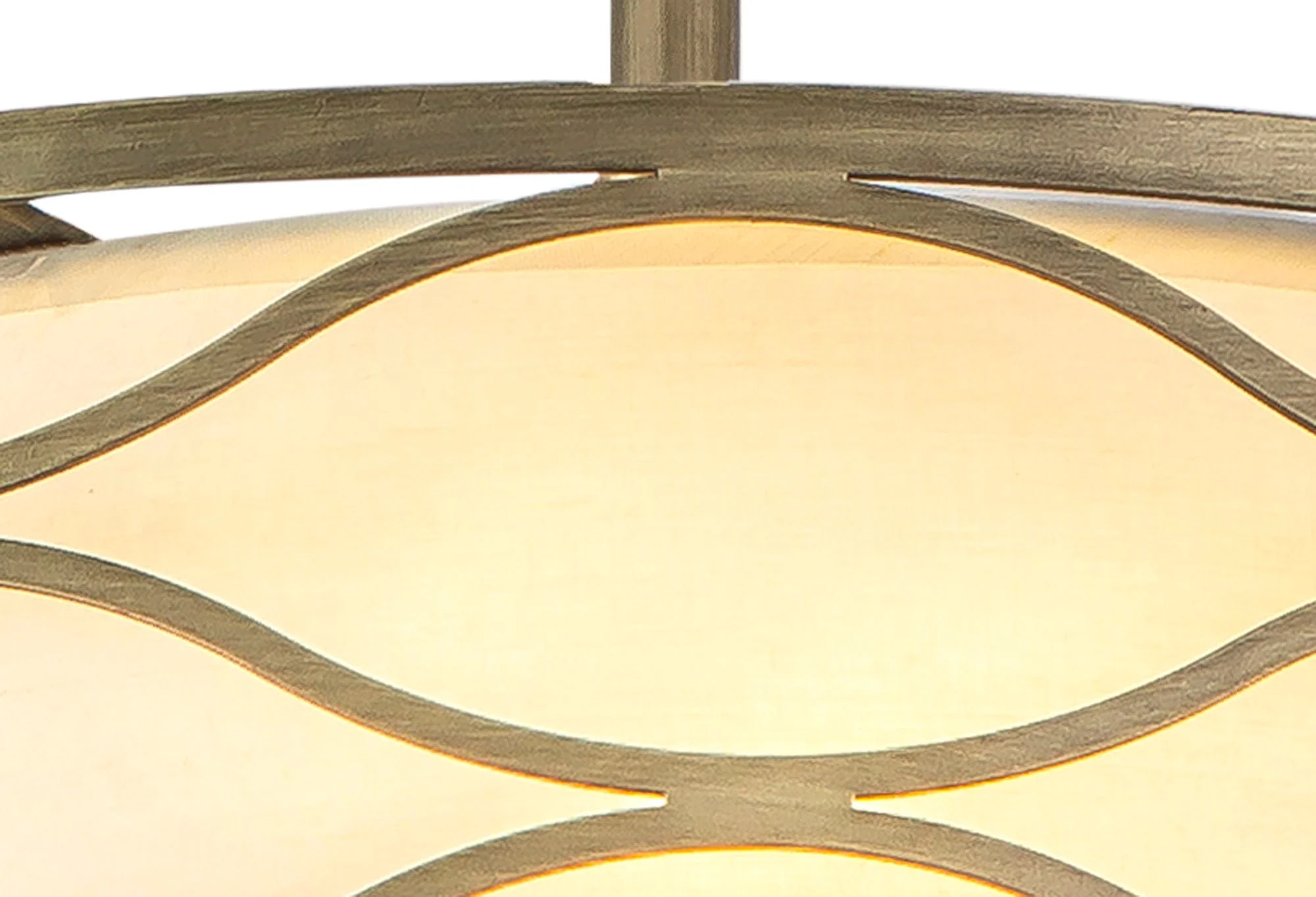 Edgerton Centre Ceiling Light 3/5Lt - Aged Gold & Cream Fabric Shade - Image 16