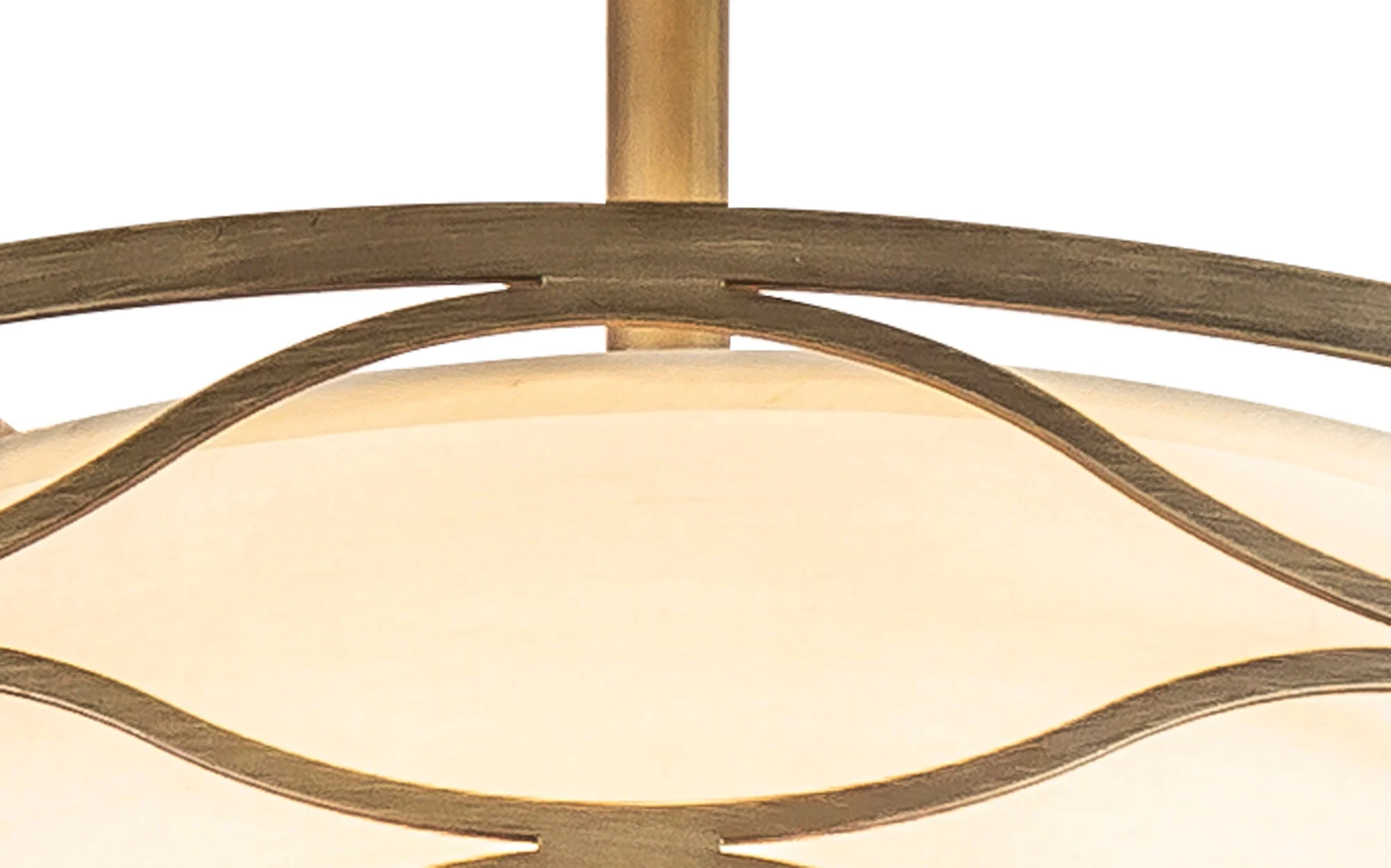 Edgerton Centre Ceiling Light 3/5Lt - Aged Gold & Cream Fabric Shade - Image 8