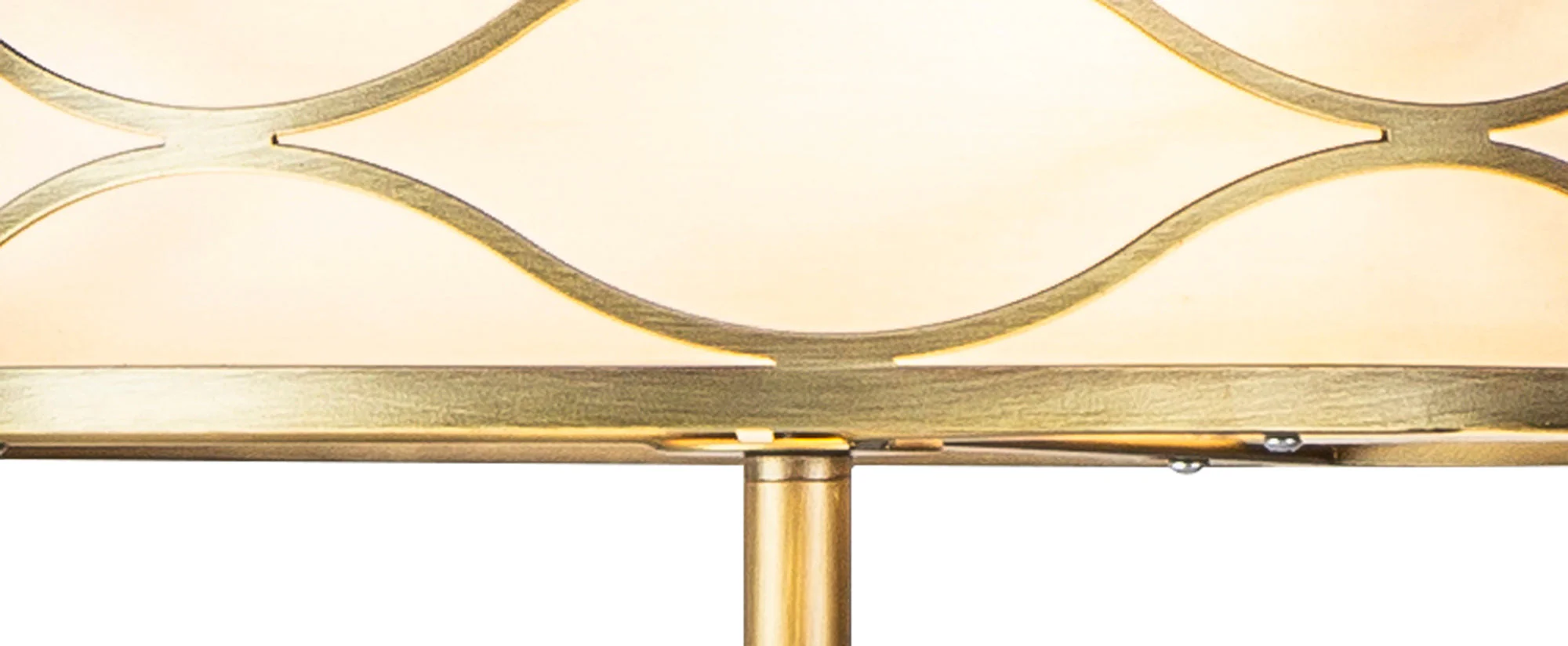 Edgerton Floor Lamp 3 Light E14 Aged Gold & Cream Fabric Shade - Image 6